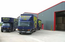 Collection trucks & storage warehouse